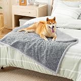 LE SURE Washable Dog Blanket Sherpa 100x120cm Waterproof Grey view 5