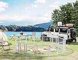 HOMIDEC 8-Panel Dog Pen with Door 60cm High Internal/Outdoor Playpen White view 3
