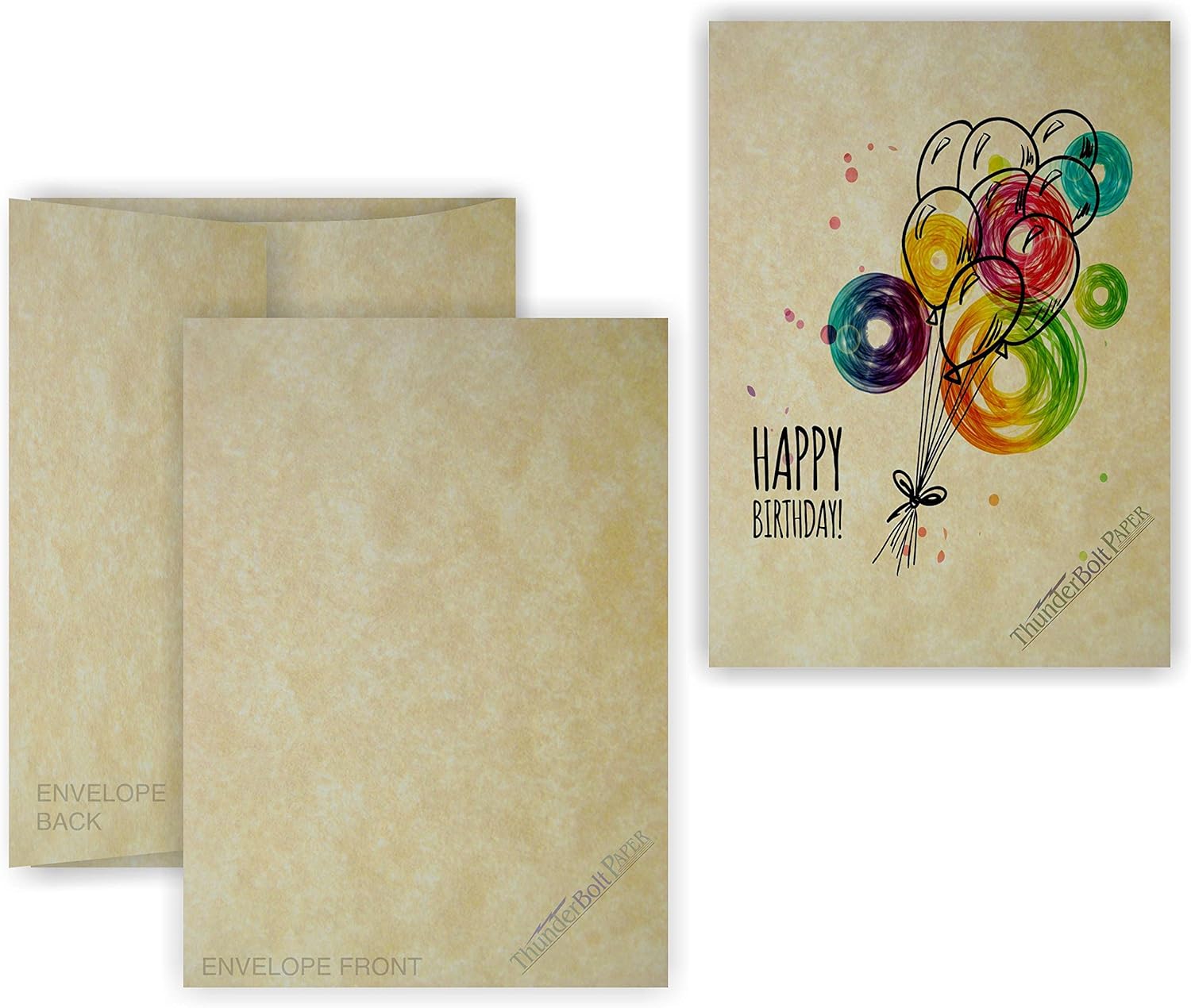 4X6 Folded Size with A-6 Envelopes - Aged Parchment - 25 Sets (6X8 Cards Scored to Fold in Half) Matching Pack - Invitations, Greeting, Thank You, Notes, Holidays, Weddings, Birthdays, Announcements : Office Products