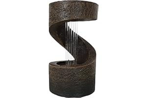Sunnydaze Winding Showers Tabletop Water Fountain - 13 Inch Relaxing Indoor Desktop Water Fountain with LED Lights - Office, Bedroom, Living Room