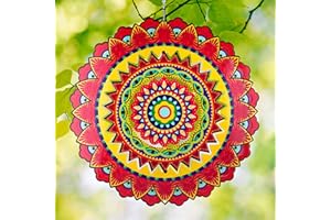 JMBTLUS Garden Wind Spinners, 12 Inch 3D Stainless Steel Mandala Wind Spinner for Yard Garden Decoration Christmas Party Indo