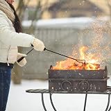Relaxdays Fire Poker Set 2pc Steel Ash Scraper Fireplace Stove Grill Bowl Black view 5