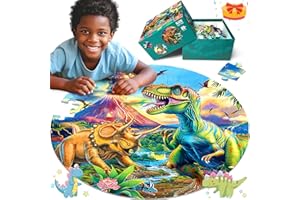 ZIZZ Dinosaur Floor Puzzles for Kids- Top Boy Gifts for Birthday Party Supplies, 70Piece Dinosaur Puzzle for Kids Age 4-6 Year Olds, Preschool Toys Gifts for 3 4 5 6 7 8 Years Old Toddlers Boys