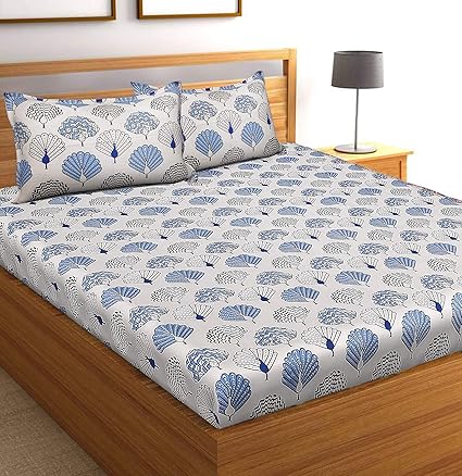 Urban Fab 144 TC Pure Cotton Double Bedsheet with 2 Pillow Covers - King Size