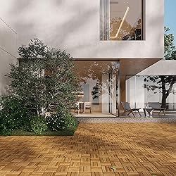9 PCS Interlocking Deck Tiles 12" x 12"- Acacia