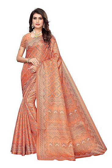 Silk with Blouse Piece Saree (Suruchi-Peach Free)