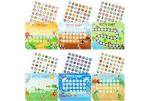 AUGISTEEN 19 Pcs Potty Training Chart for Toddlers Boys Potty Training Reward Charts 6 Fun Styles Toilet Charts with Stickers Develop Toileting Habit for Kids Toddlers Boy