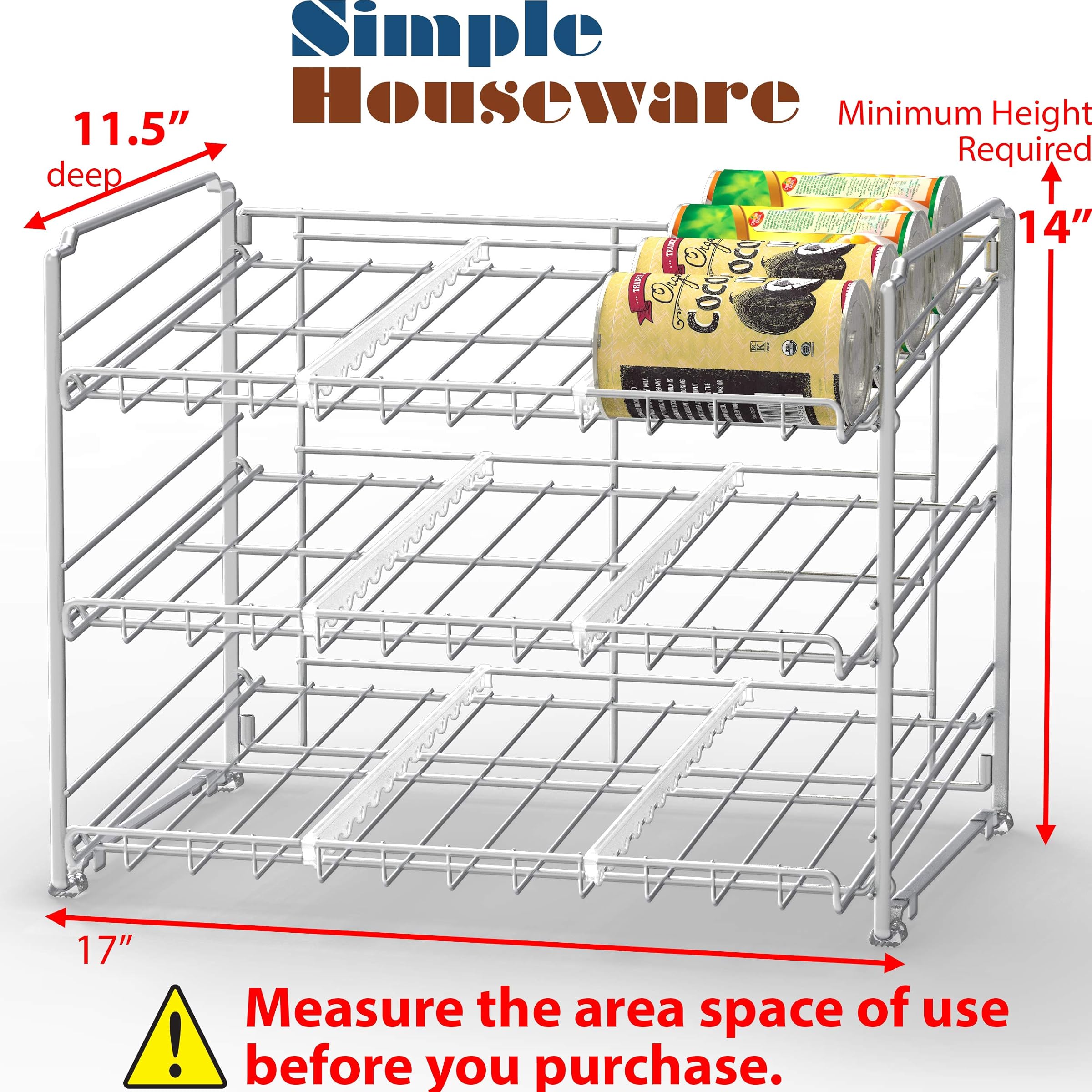 simplehouseware Stackable Can Rack Organizer, Chrome