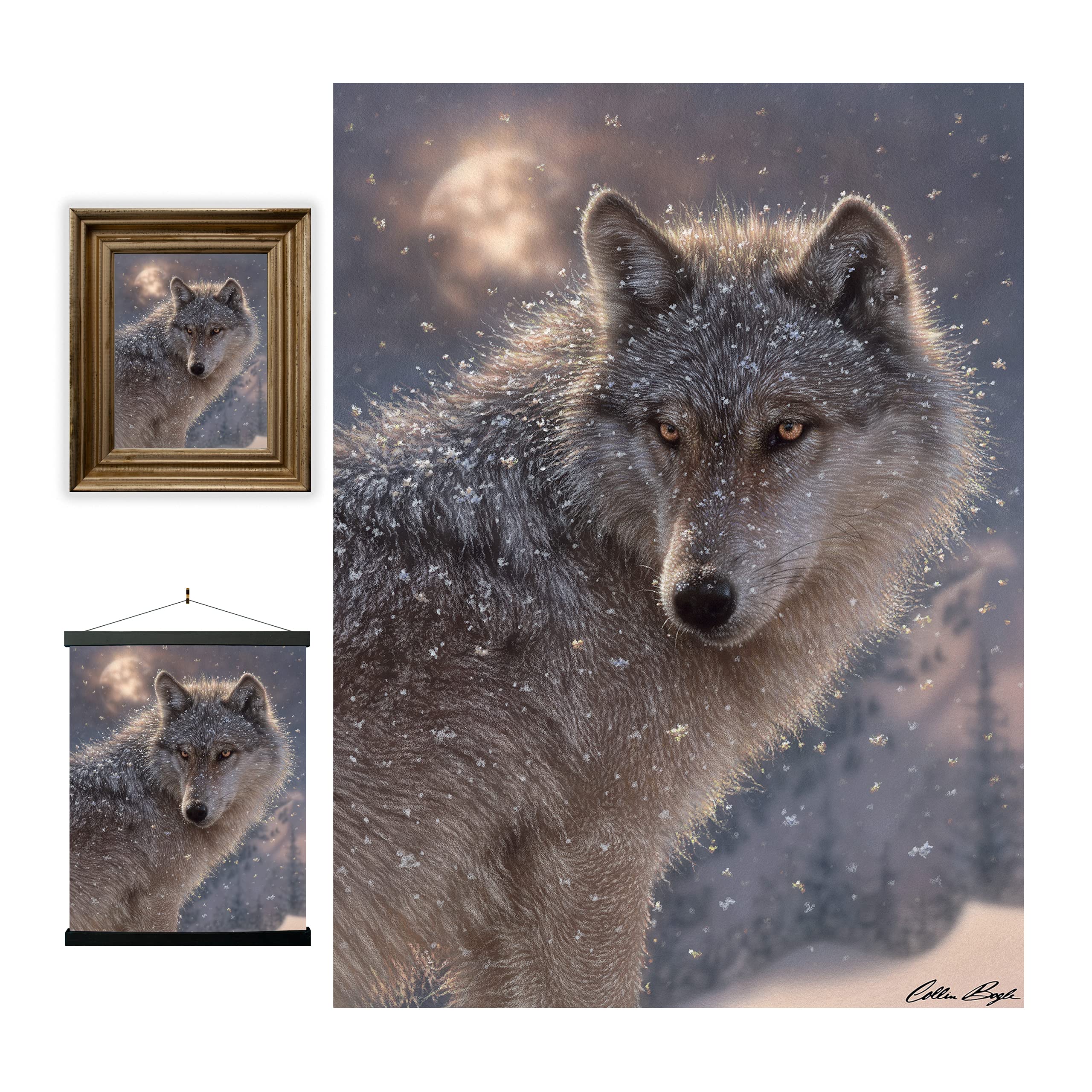 3D LiveLife Lenticular Wall Art Prints - Lone Wolf from Deluxebase. Unframed 3D Animal Poster. A perfect wall filler. Original artwork licensed from renowned artist, Collin Bogle โ image 1