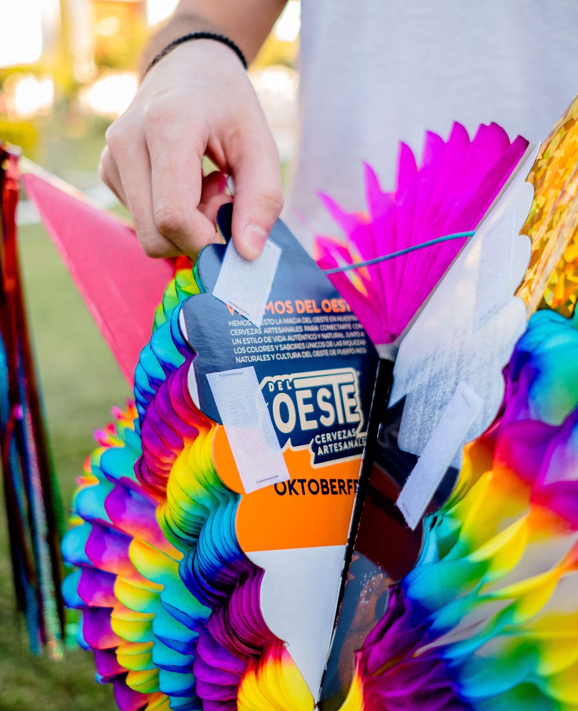 Celly Party Mexican Star Pinata, 32 Inch Large Rainbow Pinata, Foldable Fiesta Decoration for Kids Birthday, Cinco de Mayo, Dia de Los Muertos