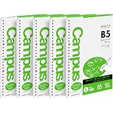 KOKUYO Campus Loose Leaf Paper, 5mm Grid, 7.2&times;10.2" Filler Paper, 5 Pack | Sarasara smooth 5x5 graph B5 refill paper for 26 holes binder notebooks, 75gsm squared paper for math, engineering, drawing