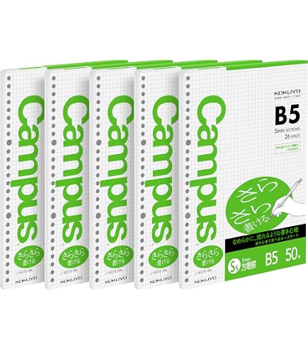 Amazon.com : KOKUYO Campus B5 Loose Leaf Paper, 500 Sheets 6mm