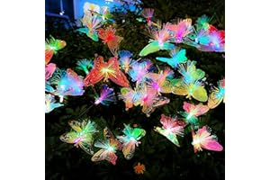 JJGoo 2 Pack Solar Garden Lights, Solar Butterfly Swaying Light for Outside, New Upgraded Outdoor Waterproof Light for Garden Patio Yard Front Porch Decor