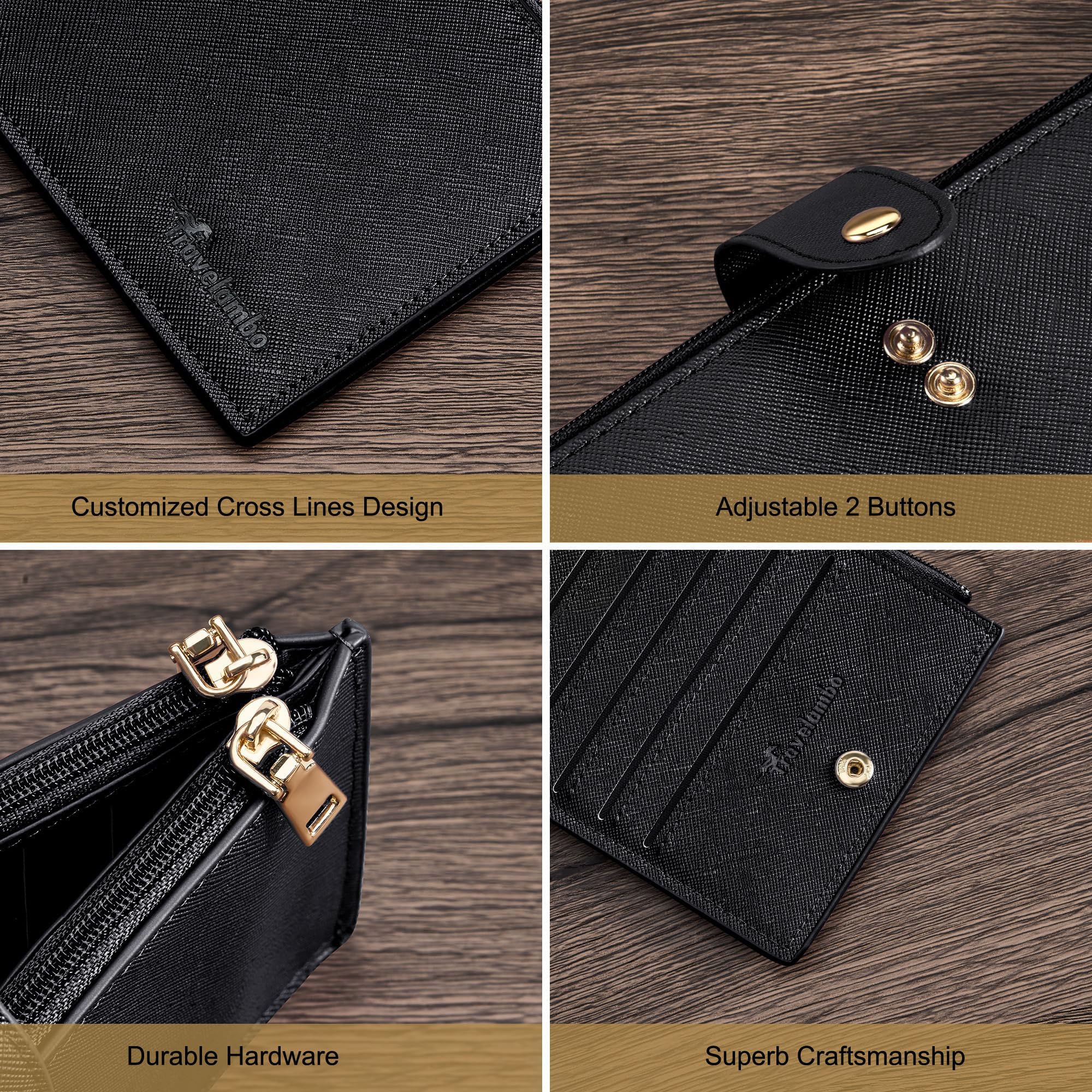 Travelambo RFID Wallet Women Large Size Bifold Multi Card Wallet Case with Zipper Pocke Credit Card Holder for Women