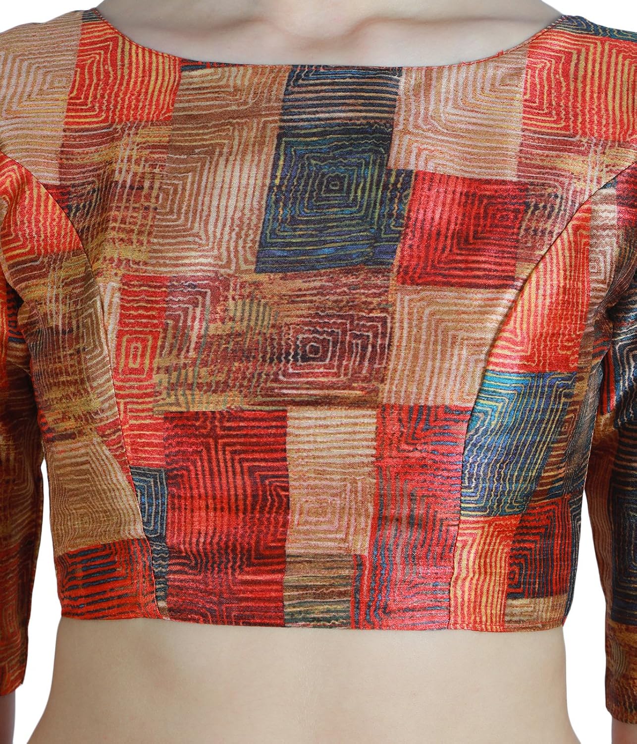 studio shringaar women's polyester back button saree blouse