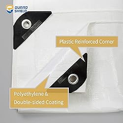 GUARD SHIELD Heavy Duty Tarp 8x10 Feet White Multi