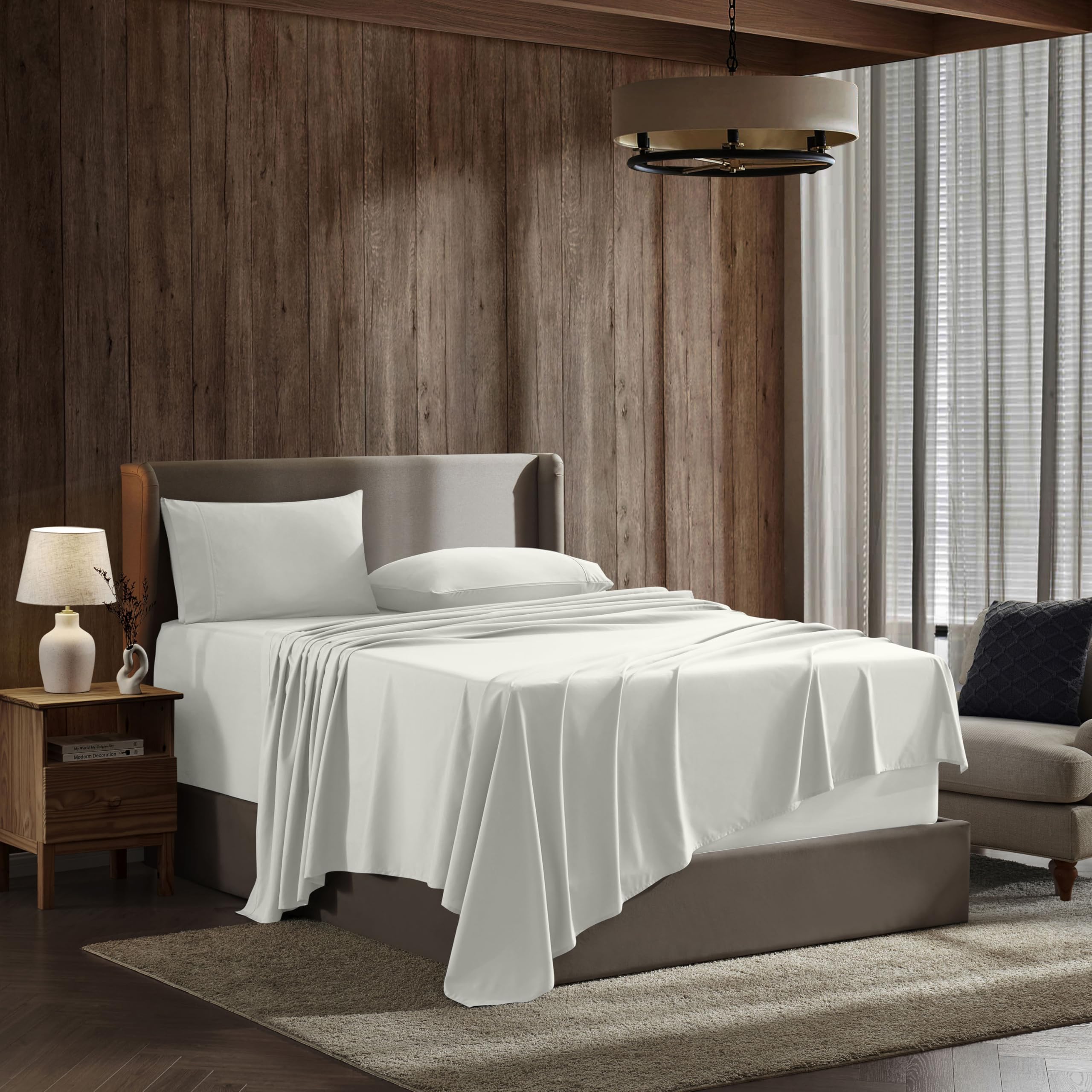 Nestl Queen Sheet Set - 4 Piece Bed Sheets for Queen Size Bed, Deep ...