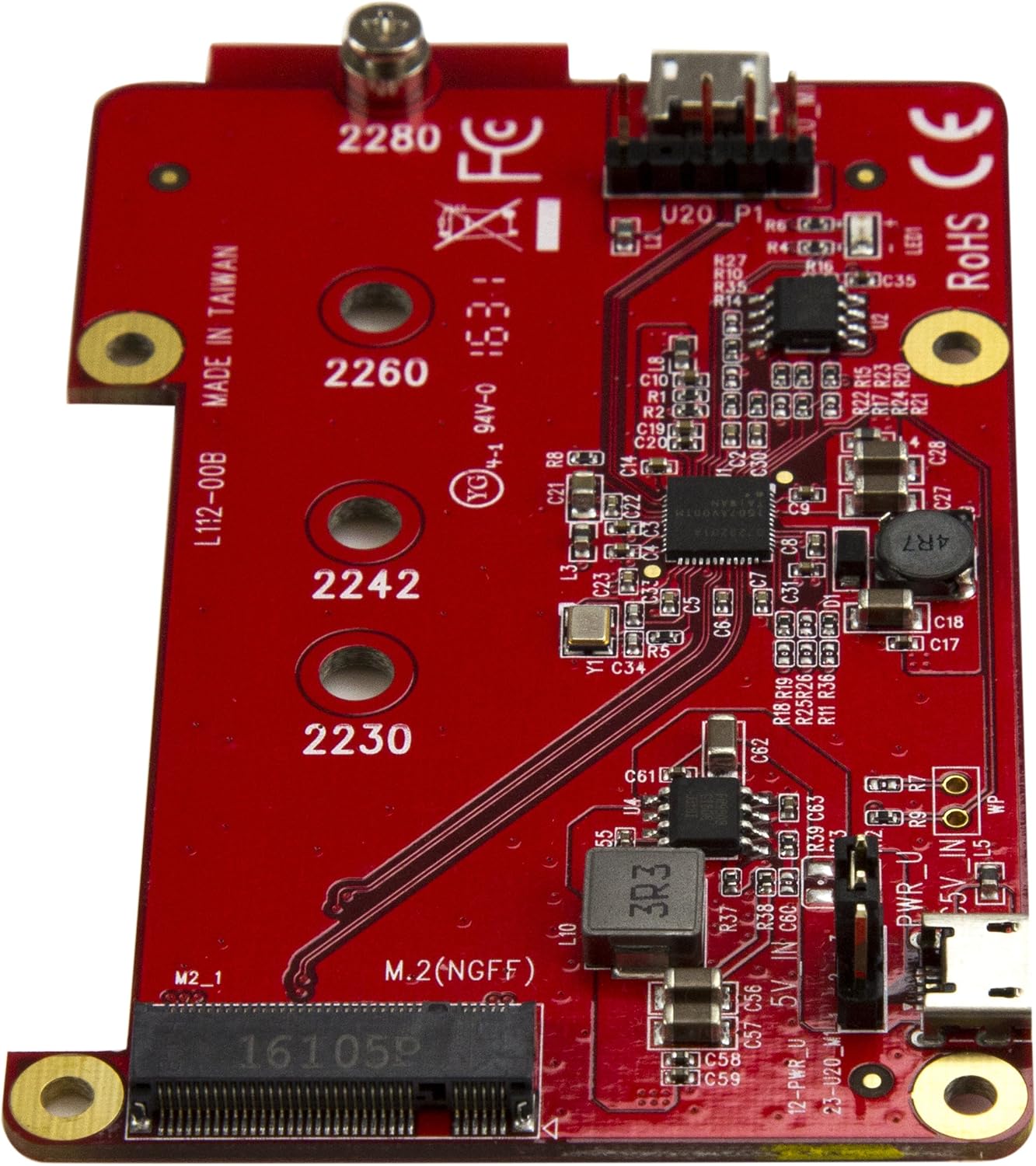 StarTech.com Raspberry Pi Board - USB 2.0 480Mbps - USB to M.2 SATA Converter - USB to SATA Raspberry Pi SSD (PIB2M21),Red - Image 4