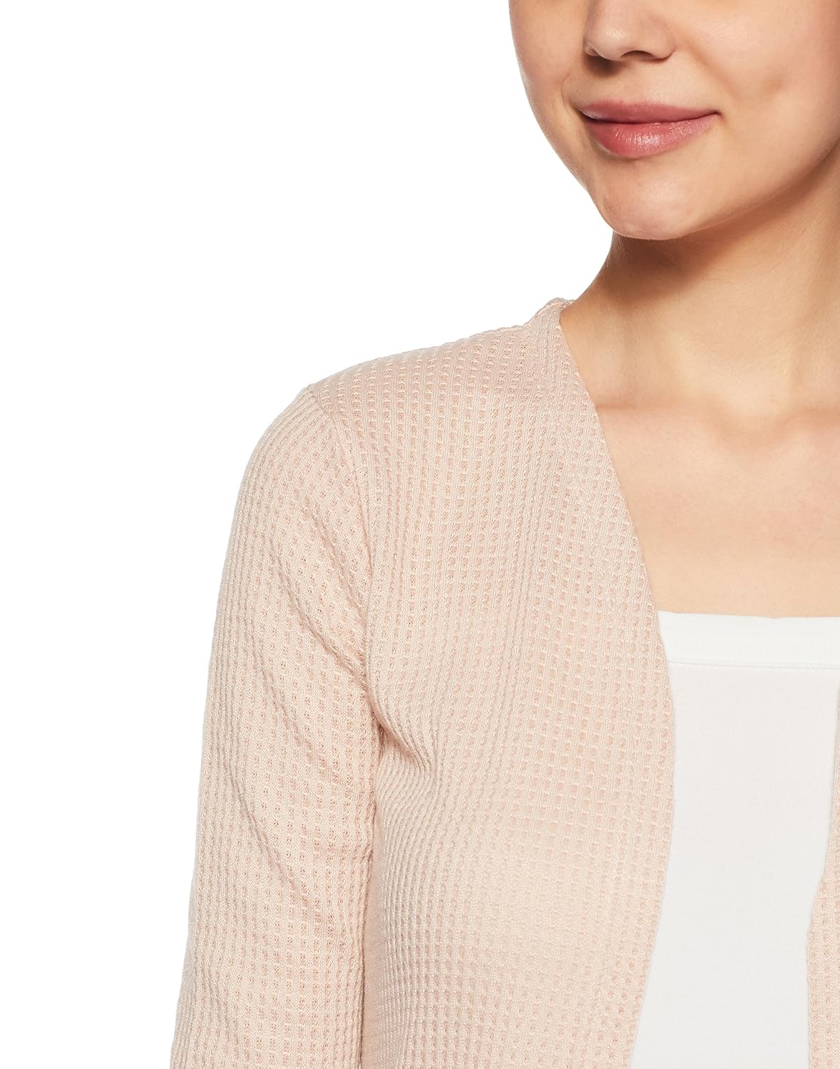 cherokee women's cotton shrug (273604045_beige_l_fs)