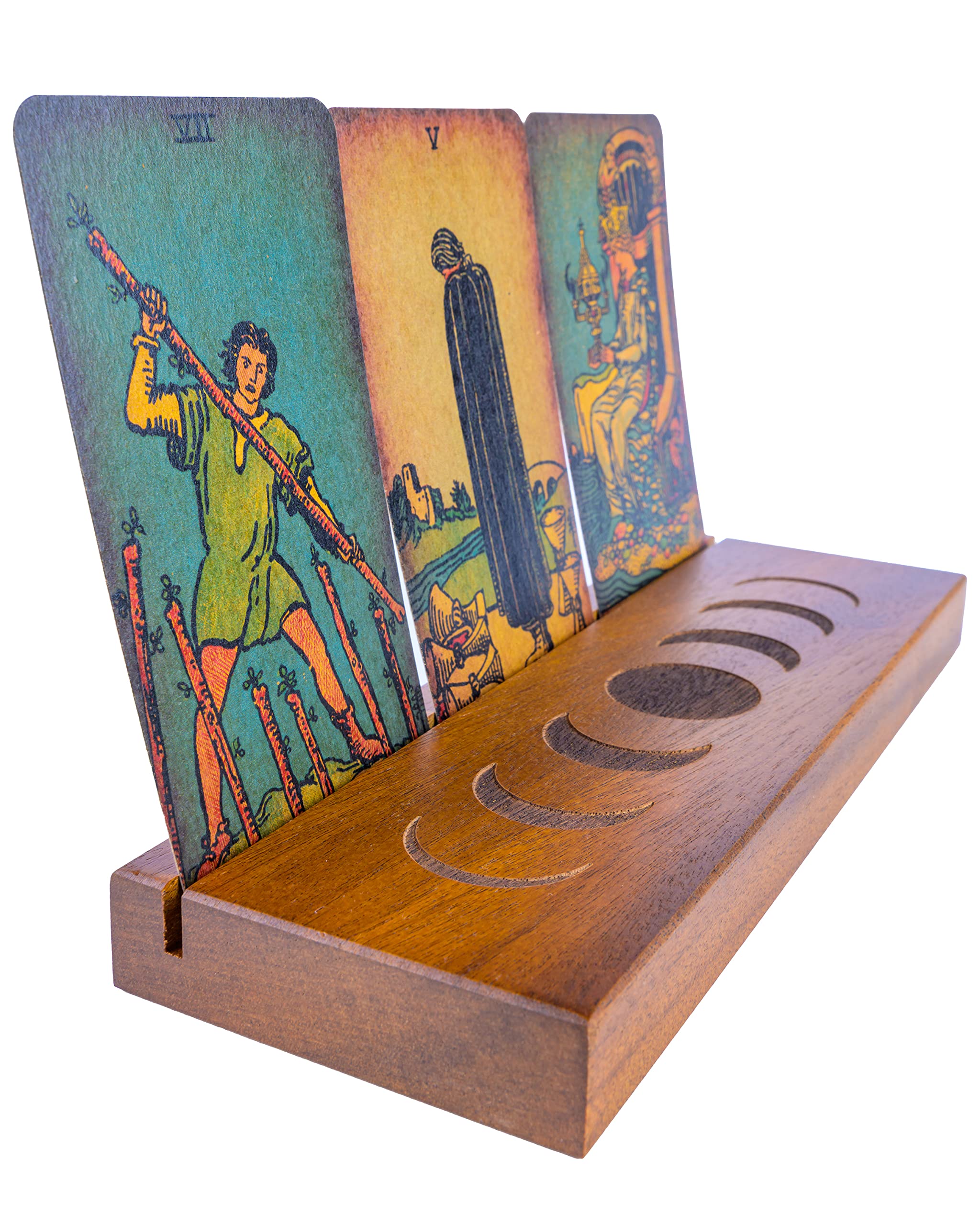 Curawood Tarot Card Holder Stand - Display Your Daily 3 Card Draw on Tarot Card Stand Display - Witchcraft Supplies, Tarot Accessories, Witchy Gifts, Pagan & Wiccan Altar Supplies, Divination Tools
