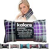 Microwavable Heating Pads for Winter Warmth, Back, Stomach & Head Comfort – Kalore Cotton Tartan Neck Wrap – Even Heat Distribution Hot Compress Bag – Wheat Heat Pad XL – Lavender Scent – Purple