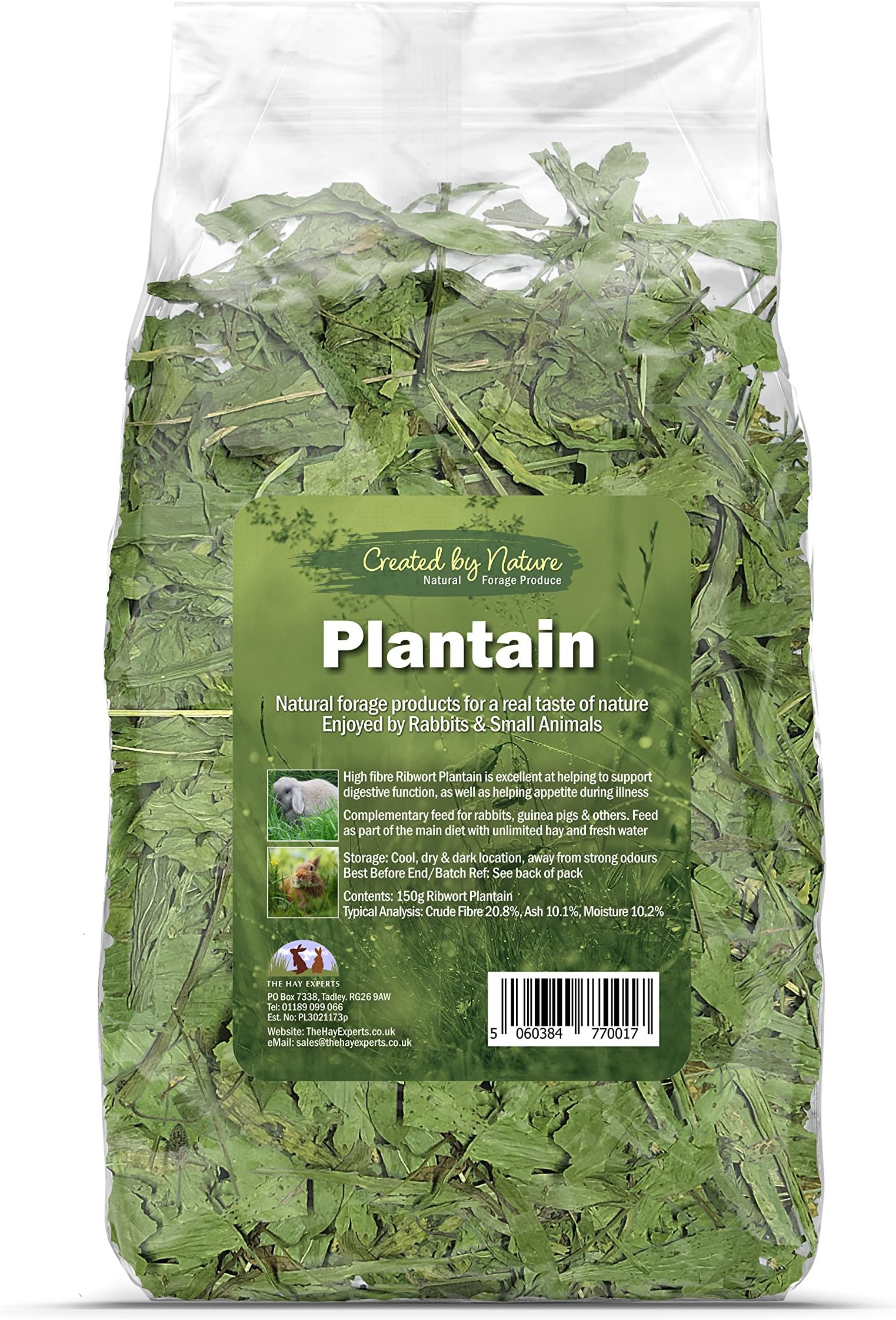 The Hay Experts Plantain 150g - 12 Bags BULK PACK