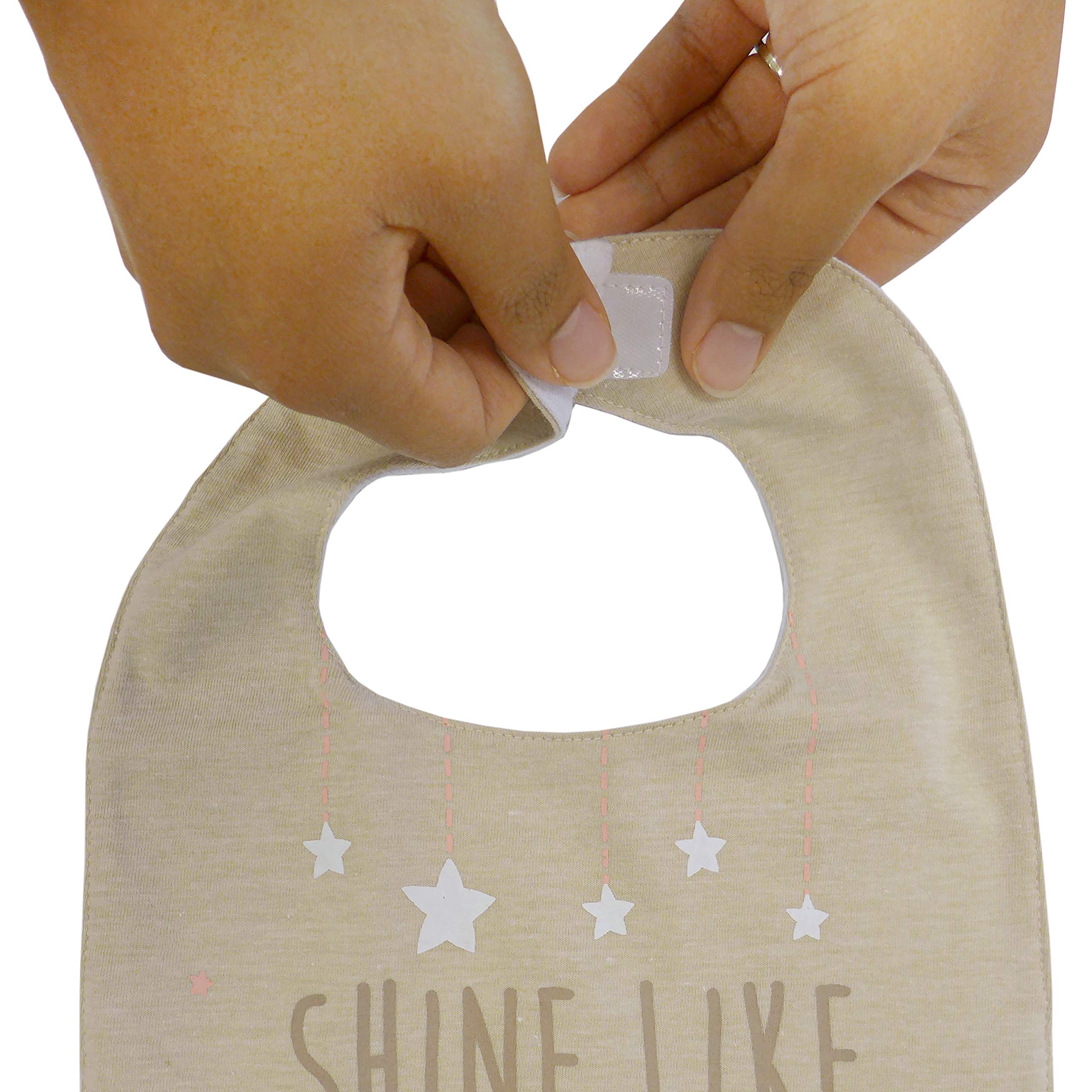 Neat Solutions 5 Pack Aspirational Bib Set with Mixed Fabrics & Water Resistant Inner Core - Girl, Grey Oatmeal While