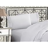 Elegant Comfort Luxurious 1500 Premium Hotel Quality Microfiber Three Line Embroidered Softest 4-Piece Bed Sheet Set, Wrinkle