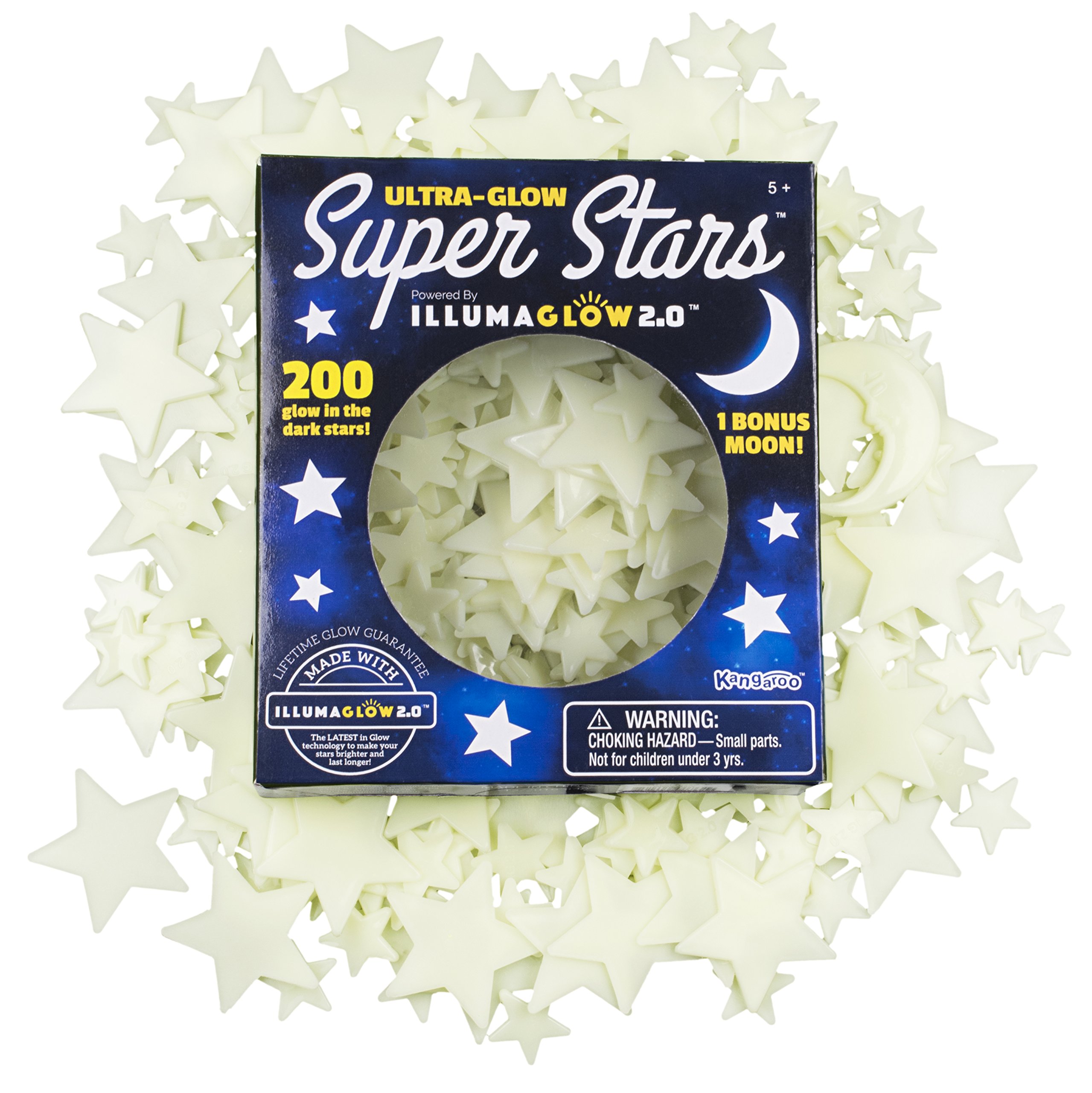 Glow in The Dark Stars for Ceiling - Includes Installation Putty, Bonus Moon and Star Constellation Guide, Only Glow in The Dark Stars Powered by Illumaglow2.0