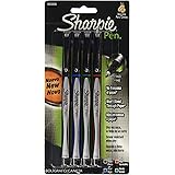 Sharpie Plastic Point Pen, 0.8mm, Fine Point, Assorted Colors, 4 Count