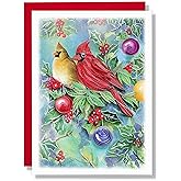 TUMYBee Red Cardinal Quilling Card, 5 x 7 inch, Christmas Card with Bird Design, Handmade, 3D Paper Art, Ready to Gift