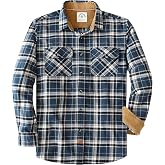 Dubinik&reg; 6 oz Flannel Shirt for Men Plaid Cotton Brushed Utilit Casual | Corduroy Lining,Long Sleeve,Warm,Soft,Work,Thick,Lightweight,Pockets,Buffalo,Vintage,100% Cotton,Country,Button Down,Western
