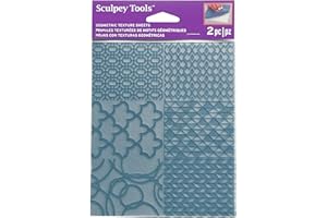 Sculpey Tools Geometric Texture Sheet Set, Reusable 2 Piece Set, Great for All Types of DIY Crafts, Polymer Clay, Jewelry Making and Mixed Media, Great for All Skill Levels