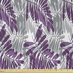 Lunarable Purple and Grey Fabric by The
