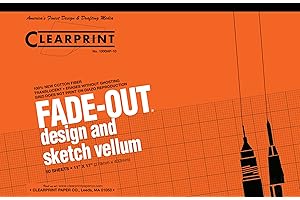Clearprint 11" x 17" 1000H Design Vellum Pad with Printed Fade-Out 10x10 Grid, 16 lb., 100% Cotton, 50 Sheets, 1 Each