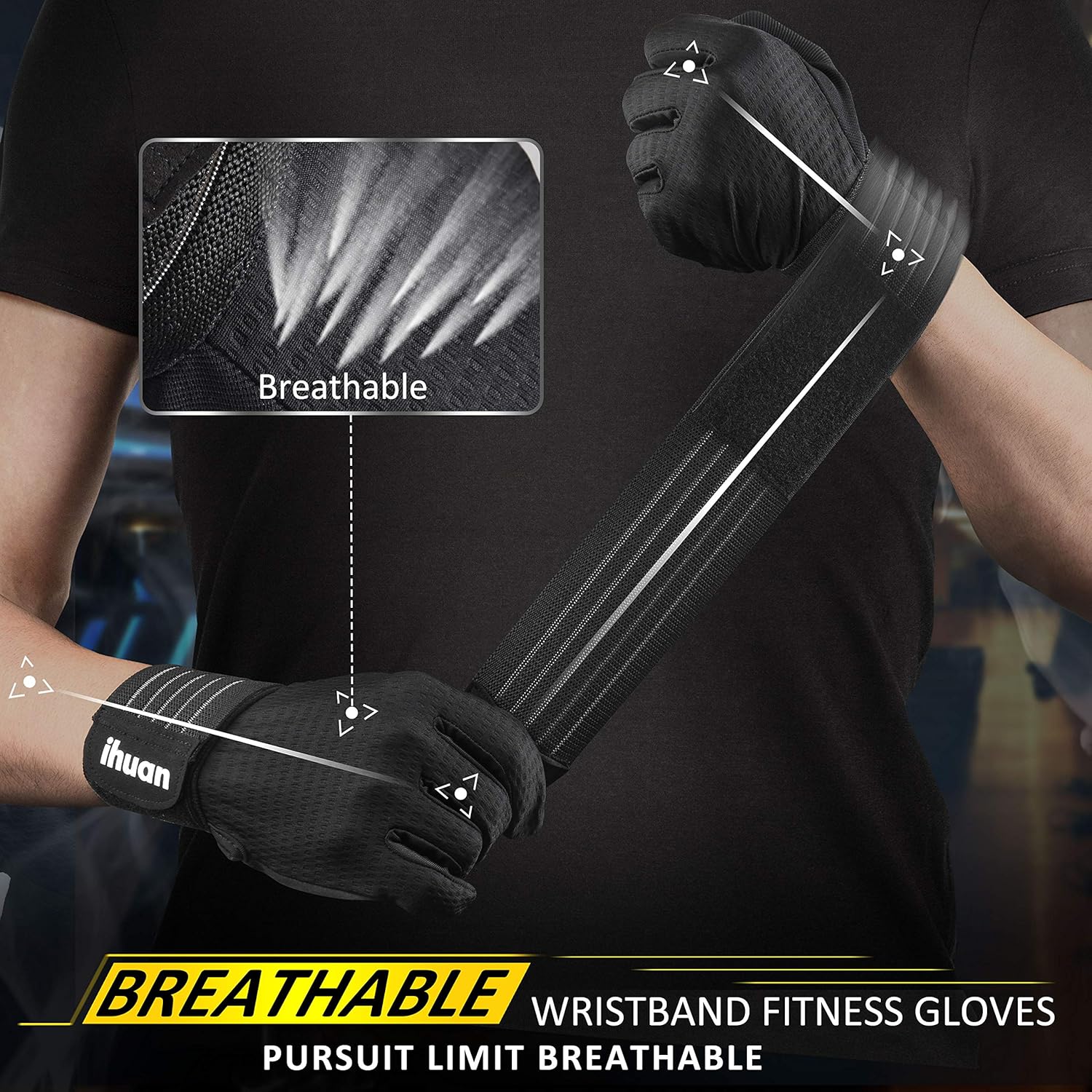 Updated 2021 Ventilated Weight Lifting Gym Workout Gloves Full Finger with Wrist Wrap Support for Men & Women, Full Palm Protection, for Weightlifting, Training, Fitness, Hanging, Pull ups : Sports & Outdoors