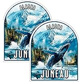 Juneau Alaska Sticker 4 Inch 2-Pack - Waterproof Vinyl Decal for Laptop Water Bottle Car Tumbler - Durable Aesthetic Long-Lasting Stickers for Adults ID45039
