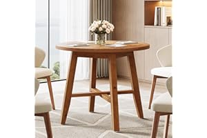 31.5-Inch Solid Wood Conference Table for 2-4, Small Round Office Table for Small Spaces, Meeting Room, Offices, Easy Assembl