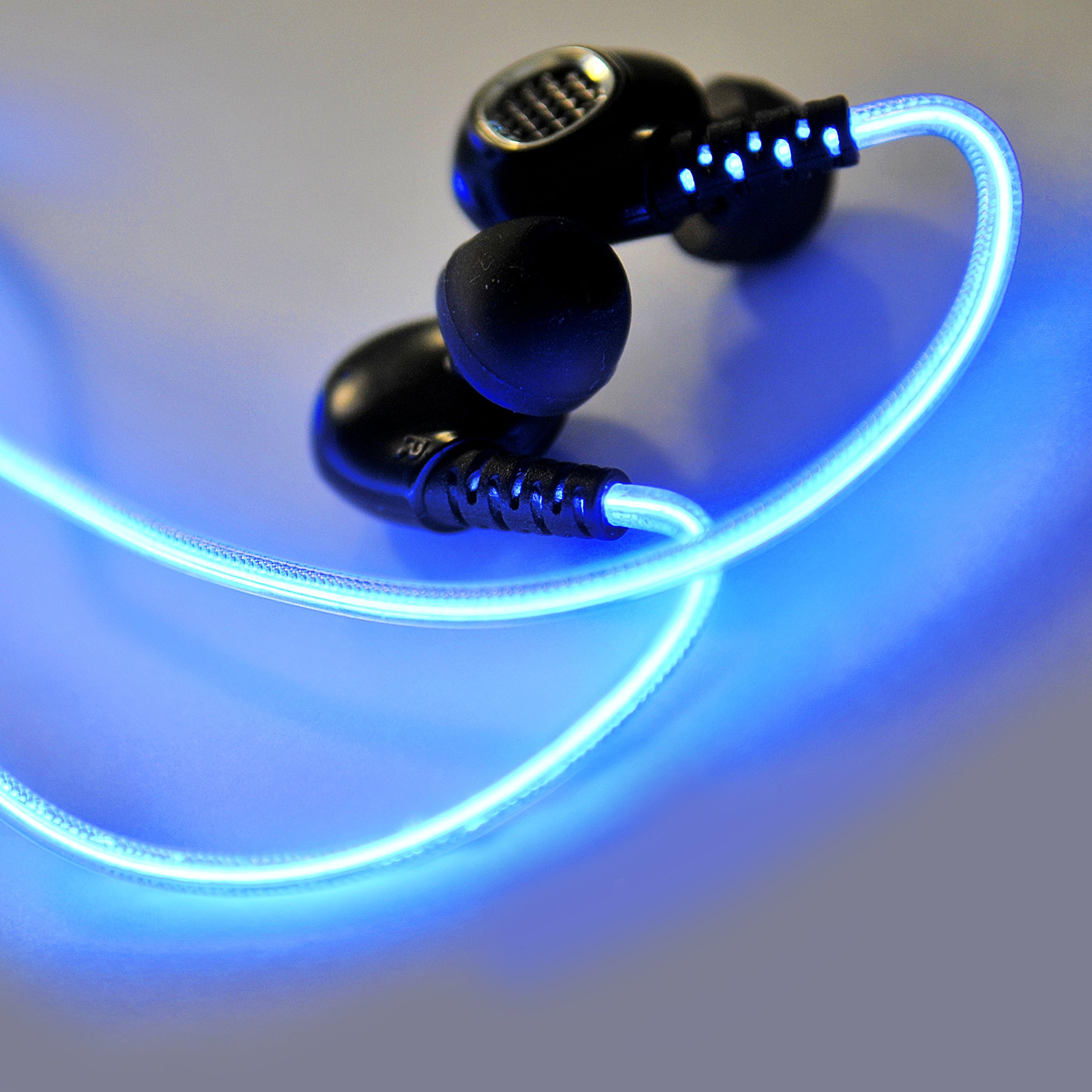 BriteFit Rechargeable In-Ear Glowing Sports Headphones 3.5mm Jack Built-in Mic