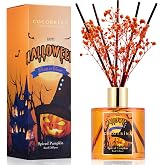 COCORR&Iacute;NA Reed Diffuser - Spiced Pumpkin 6.7 fl oz Scented Diffuser with 8 Sticks Home Fragrance Bathroom Shelf Decor (Halloween Collection)