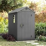 Keter Darwin Garden Storage Shed 6x4ft Grey Wood Look All Weather Resistant view 7