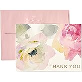 Hallmark Thank You Cards, Watercolor Flowers (10 Cards with Envelopes)