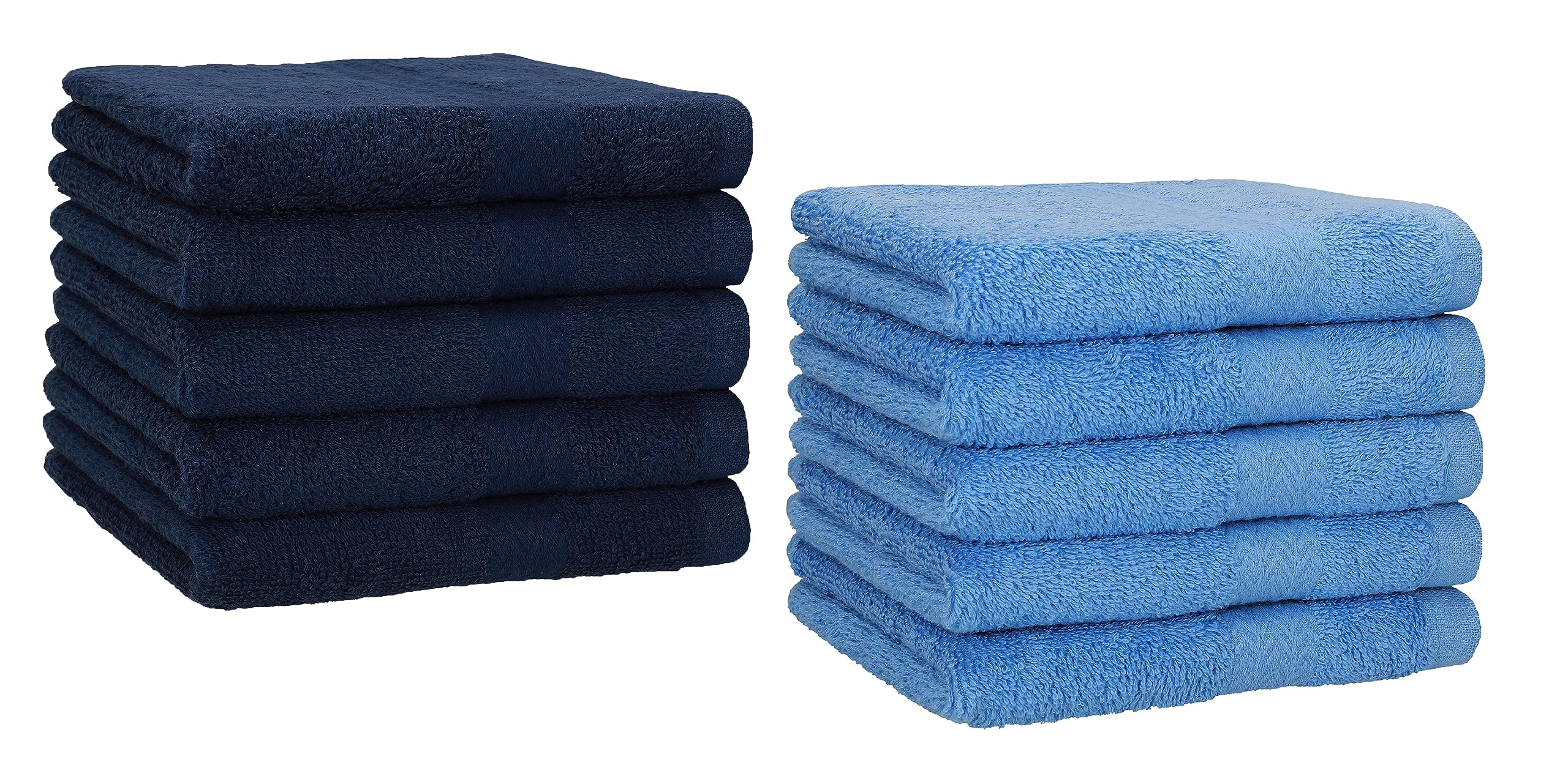 Betz Pack of 10 Guest Towels PREMIUM 100% Cotton 30x50 cm (dark blue & light blue)