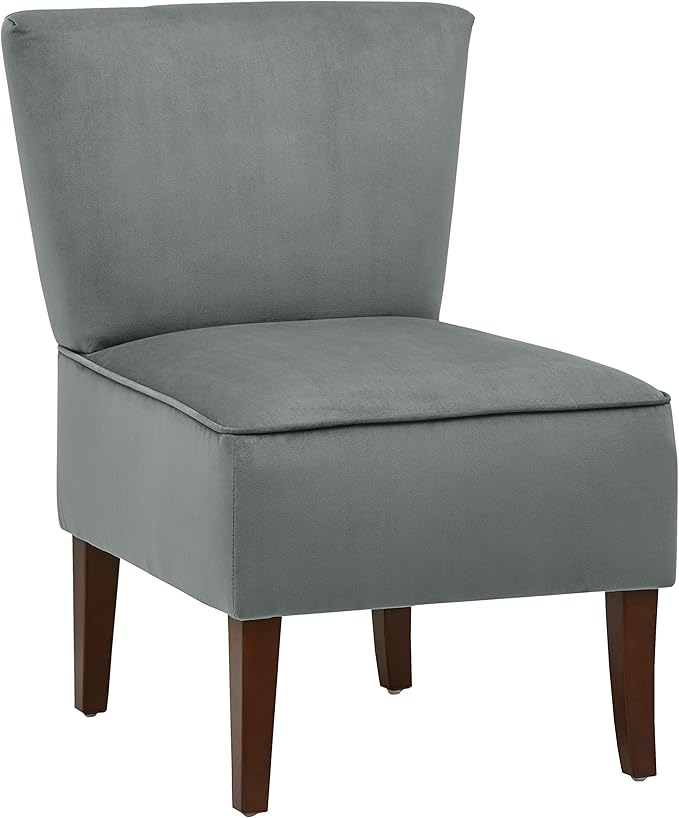 Rivet Ashworth Armless Velvet Accent Chair, 21.6"W, Smoky