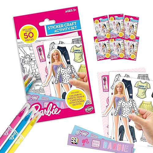 BLADEZ Barbie Toyz Sticker Activity Set - 1 Pack, 50pcs - Customizable Dolls & Stickers - Creative Accessories for Arts & Crafts