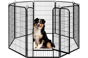 Yaheetech Dog Playpen Outdoor, 8 Panel Dog Fence 47" Indoor Pet Pen for Large/Medium/Small Dogs Heavy Duty Pet Exercise Pen f