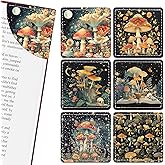 Celavoy Vintage Mushroom Bookmark Gifts - 6 Pcs Fantasy Leather Corner Bookmarks for Women Students Book Lover Page Markers Clip Reading Accessories Bookish Gift for Birthday Christmas