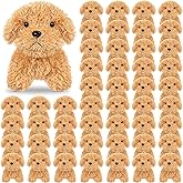 Liliful 50 Pcs Valentine Stuffed Animals Bulk Mini Plush Dogs 4.7" Small Cute Soft Adopt a Dog Puppy for Kids Reward Classroom Gifts Bag Fillers Birthday Party Favor(Light Brown,Cute Style)