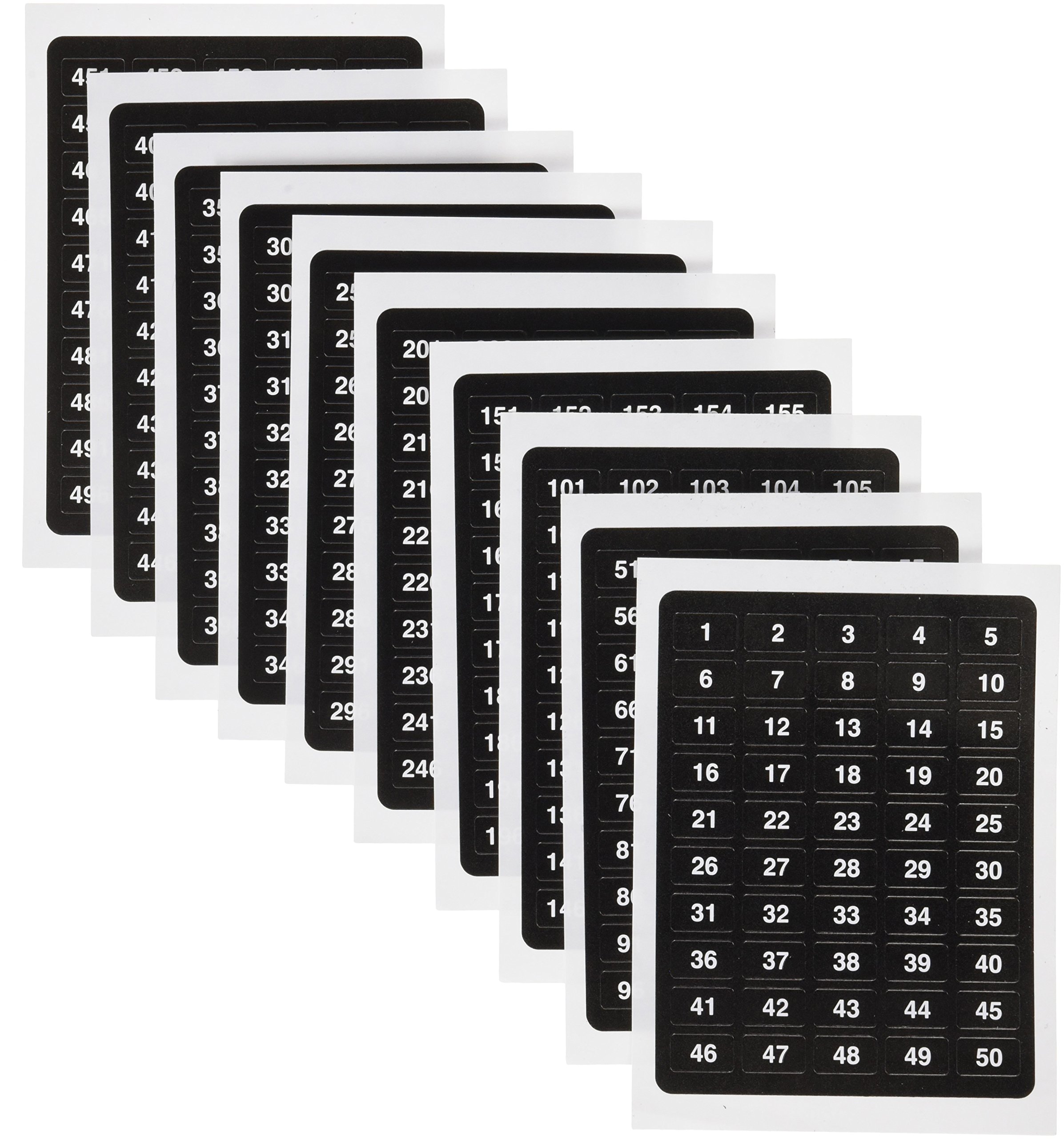 1,000 Sticky Numbered Labels 1 to 500 SELF Adhesive Stickers 2 Labels per Number