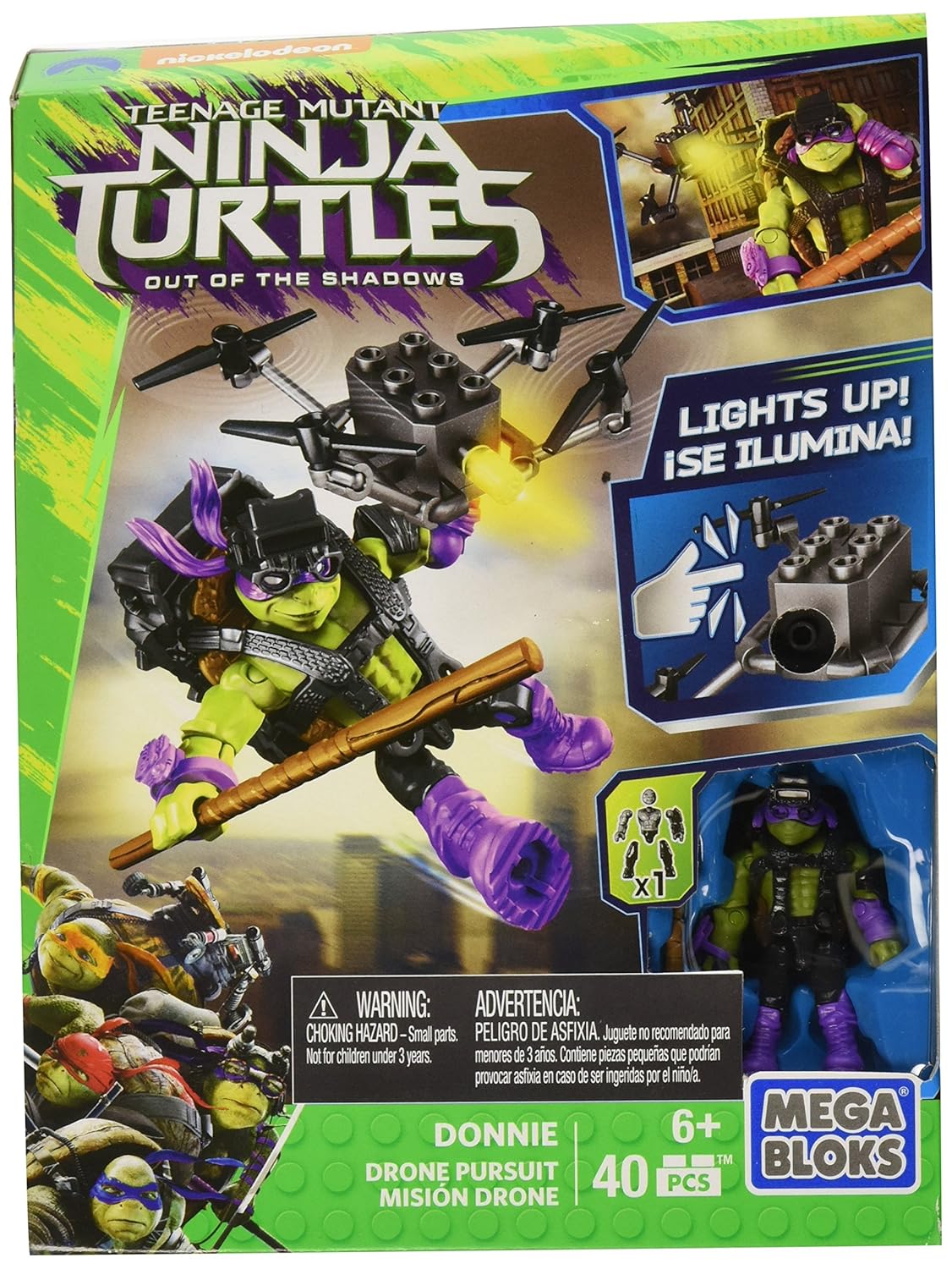 Mega Bloks Teenange Mutant Ninja Turtles: Out of The Shadows Donnie Drone Pursuit Playset